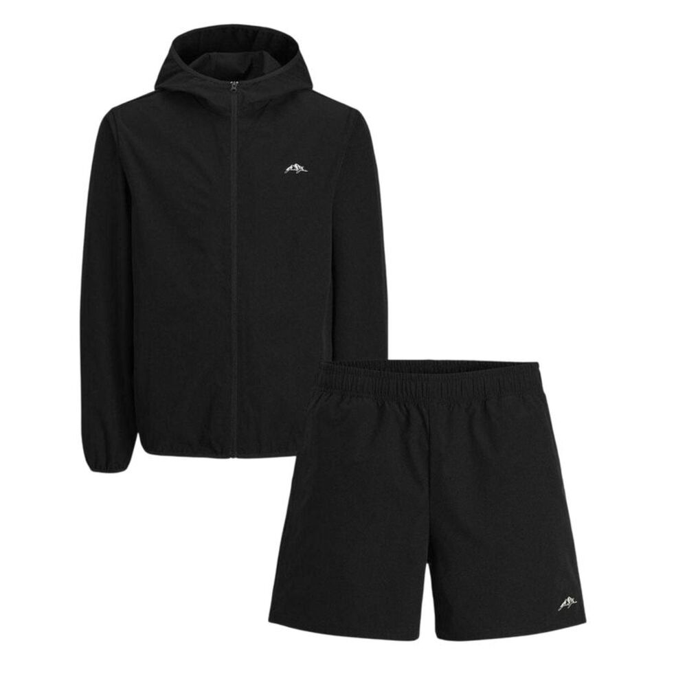 Jack And Jones Mens Relaxed Fit Windbreaker Set / Black